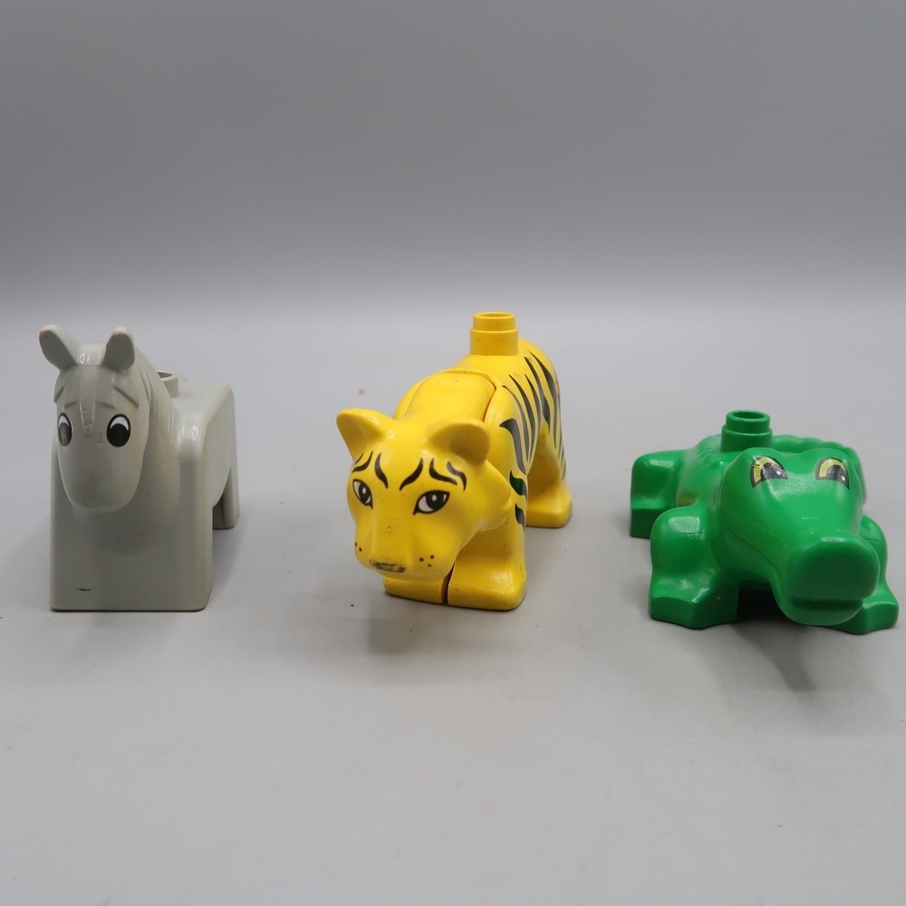 Lego Duplo Vintage Animal Figures Lot Of 3 Donkey Horse Alligator Tiger